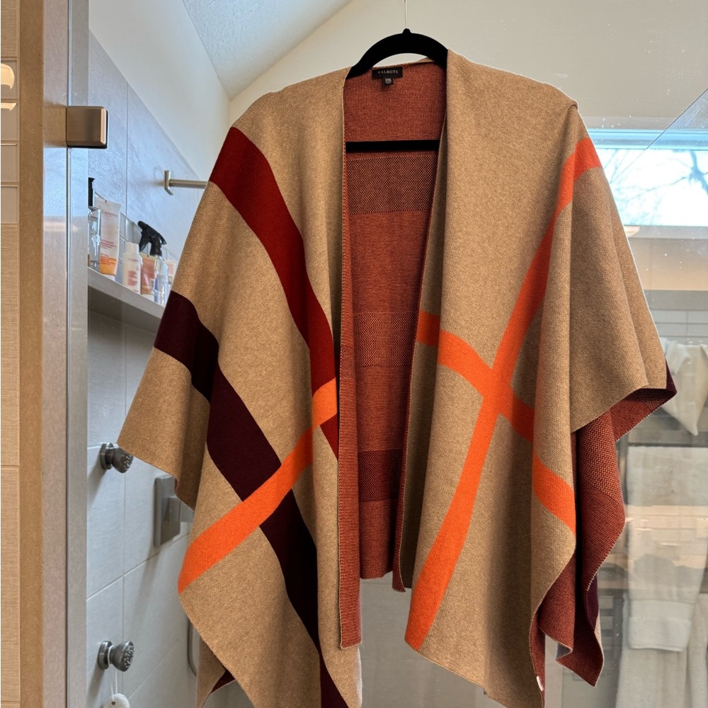 Woman’s Talbots wrap NWOT , brick, beige , brown and orange